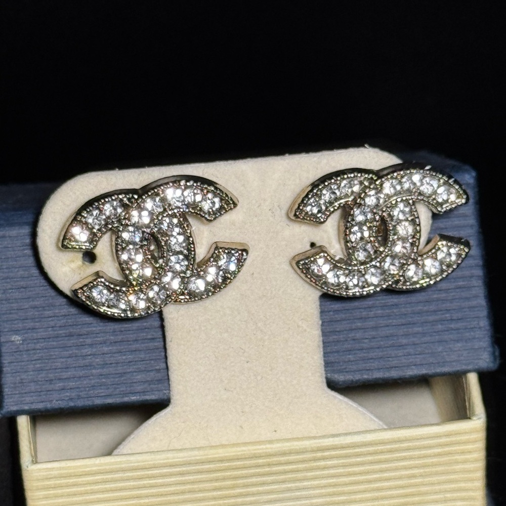 Glam Double C-Shaped Stud Earrings